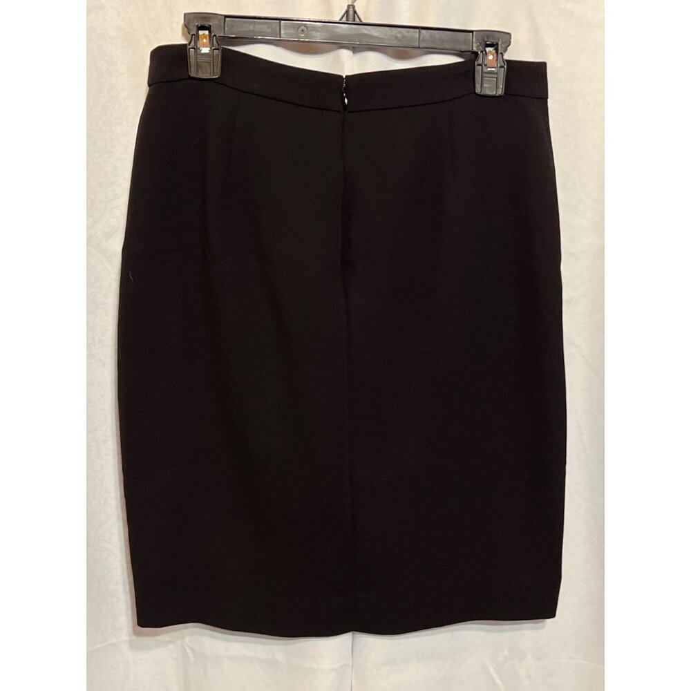Womens J. Crew Black Pencil Skirt With Ivory Trim Size 4 Professional Office Wea - Picture 2 of 10